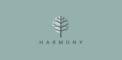 Logo harmony four nature element high mountain Vector Image